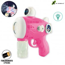 Pistola Automática de Bolhas com Led BRQ-ARM-07 X-Cell - Rosa